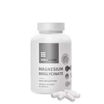 Capsule cu bisglicinat de magneziu cu absorbtie ridicata USA Medical 60 buc