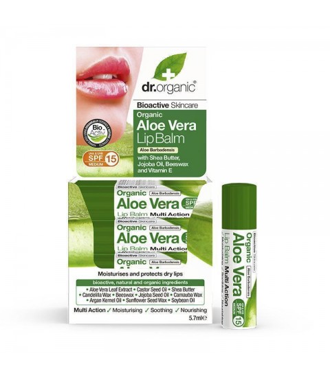 Balsam de buze Bio Aloe Vera Dr.Organic 5.7ml